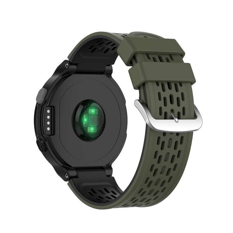 For Garmin Approach S2 / S4 Two-color Silicone Watch Band(Army Green Black)