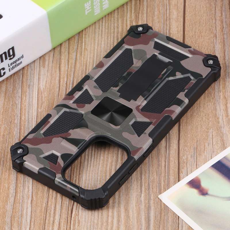 For Samsung Galaxy A73 5G Camouflage Armor Shockproof TPU + PC Magnetic Protective Phone Case wit...