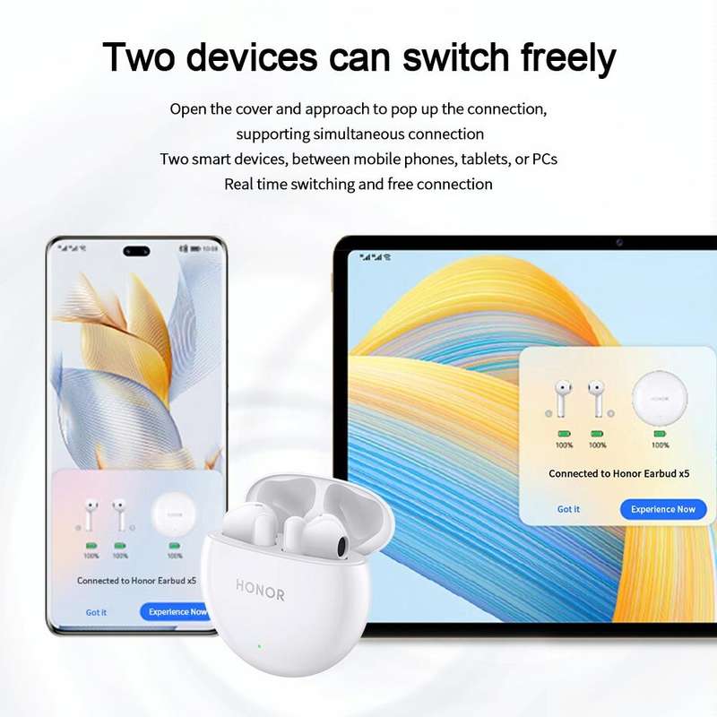 Honor Earbuds X5 Semi-in-ear Smart Call Noise Reduction Wireless Bluetooth Earphones(Coral Pink)