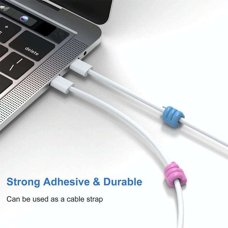 10 PCS Non-punching And Non-marking Adhesive Thumb Hook Cable Organizer(Pink)