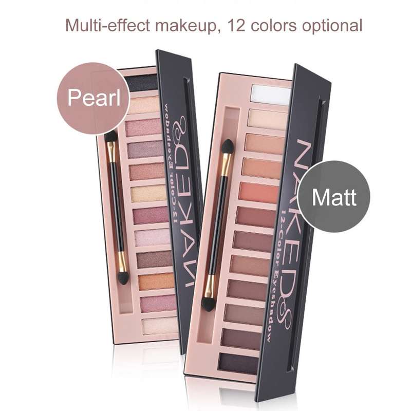 5673 Cosmetic 12 Colors Matte Earth Color Naked Eye Shadow Makeup Palette with Brush Set
