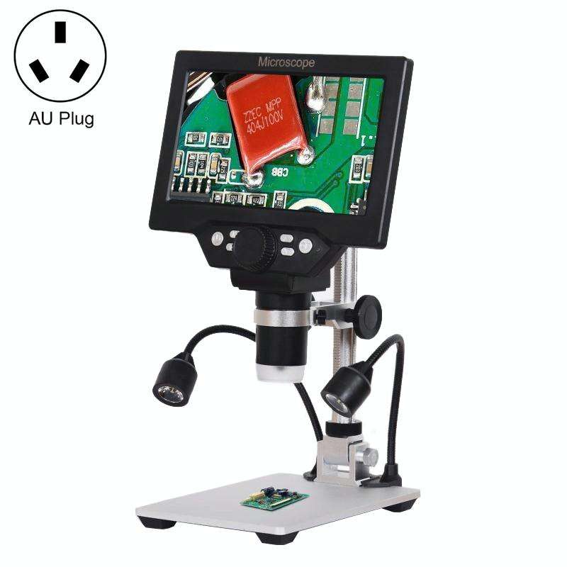 G1200D 7 Inch LCD Screen 1200X Portable Electronic Digital Desktop Stand Microscope(AU Plug Witho...