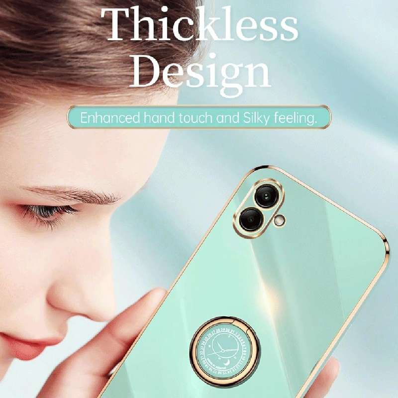 For Samsung Galaxy A04 4G XINLI Straight Edge 6D Electroplate TPU Phone Case with Ring Holder(White)