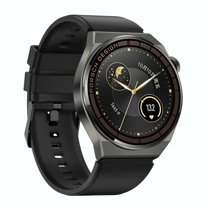 MD3MAX Porsche Ver 1.39 inch Round Screen TPU Strap Smart Watch Supports Heart Rate Monitoring/Bl...