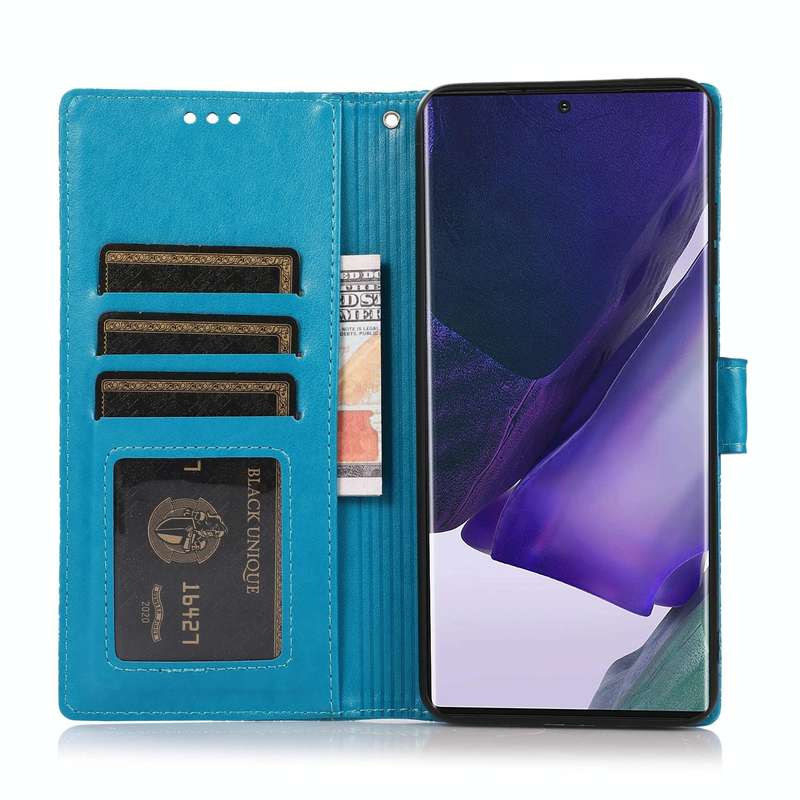 For Samsung Galaxy Note20 Ultra Skin Feel Embossed Sunflower Horizontal Flip Leather Case with Ho...