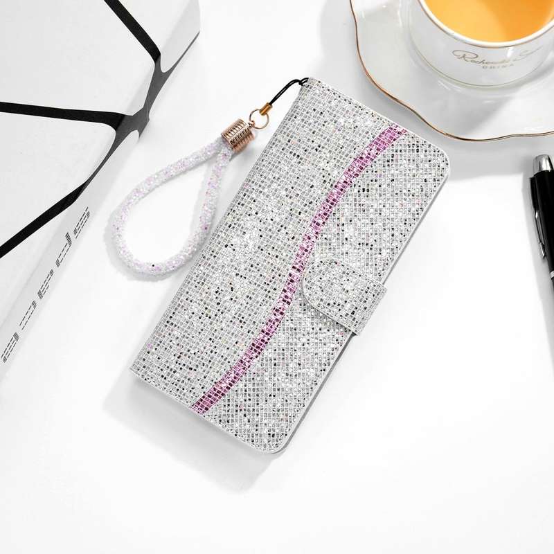 For Samsung Galaxy S10 Glitter Powder Horizontal Flip Leather Case with Card Slots & Holder & Lan...
