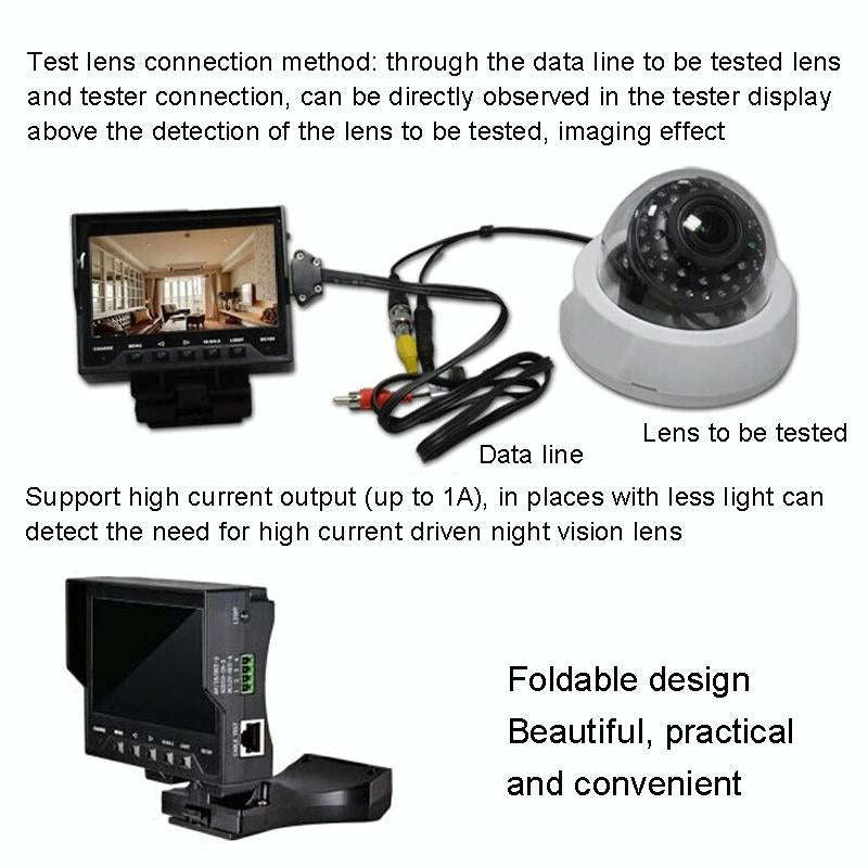 JSK-4300B 4.3 inch Handheld 12V Output Network Cable Monitoring Tester(With UK Plug Power Adapter)