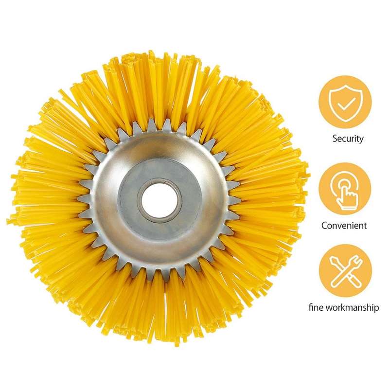 8 Inch Nylon Wire Weeding Machine Head Bowl Type Weeding Brush(Yellow)