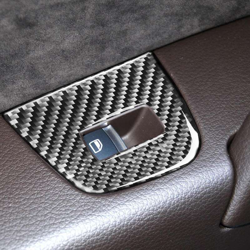 6 in 1 Car Carbon Fiber Window Glass Lifter Panel Decorative Sticker for Audi Q7 2008-2015, Right...