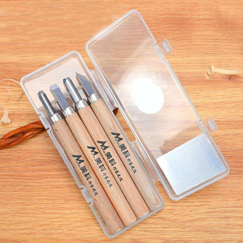 4 PCS/Set MYTEC Multifunctional Woodworking Rubber Stamp Carving Tool Knife