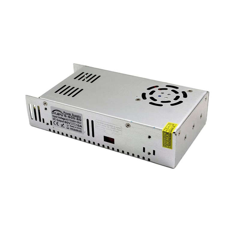 S-600-60 DC60V 10A 600W Light Bar Regulated Switching Power Supply LED Transformer, Size: 215 x 1...
