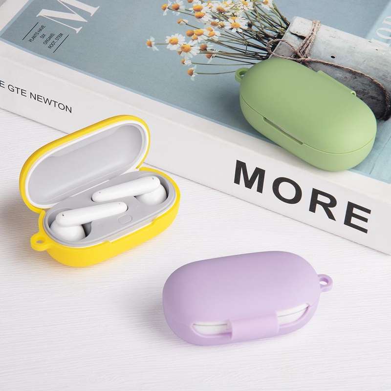 For Huawei FreeBuds SE Pure Color Bluetooth Earphone Silicone Case with Hook(Sky Blue)