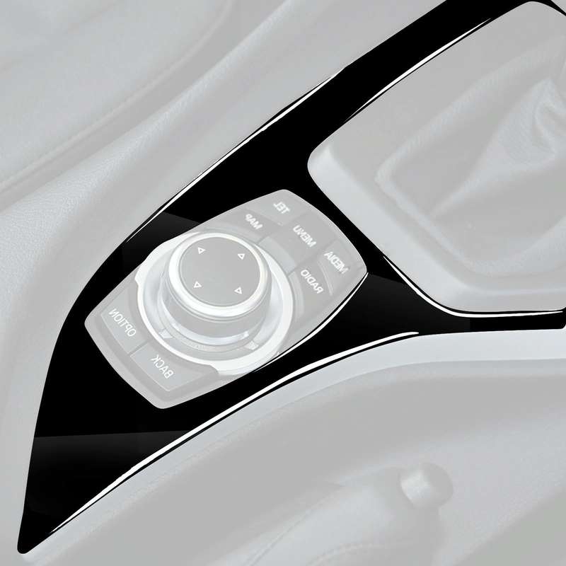 Car Right Drive Gear Panel Outer Frame Decorative Sticker for BMW X1 E84 2011-2015(Black)