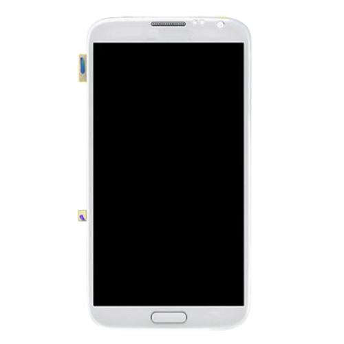Original LCD Display + Touch Panel with Frame for Galaxy Note II / N7105(White)