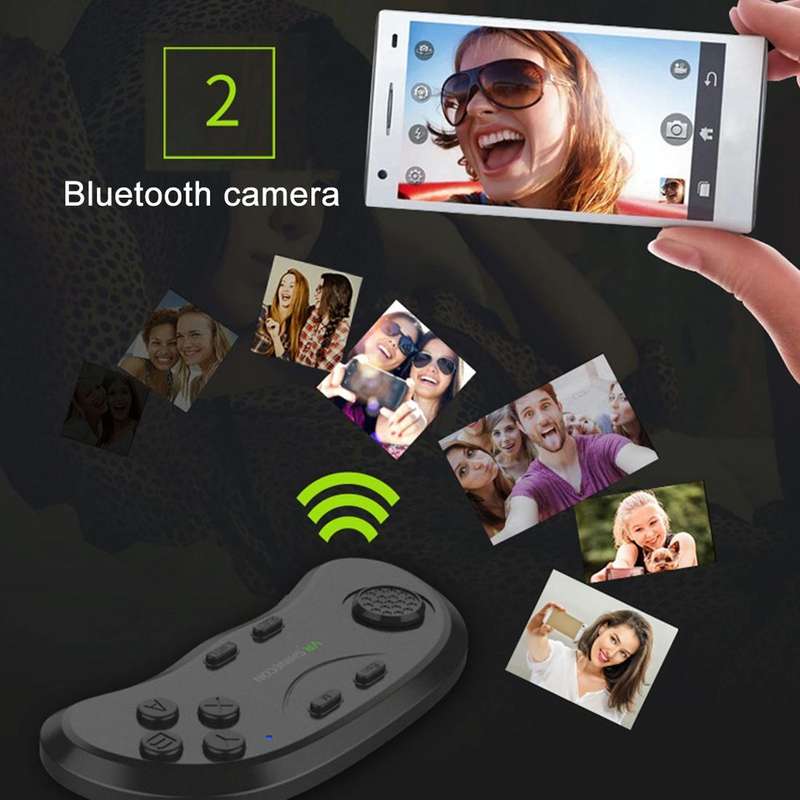 VR Shinecon 3D Movie Games Virtual Reality Glasses Bluetooth Remote Controller Gamepad(Black)