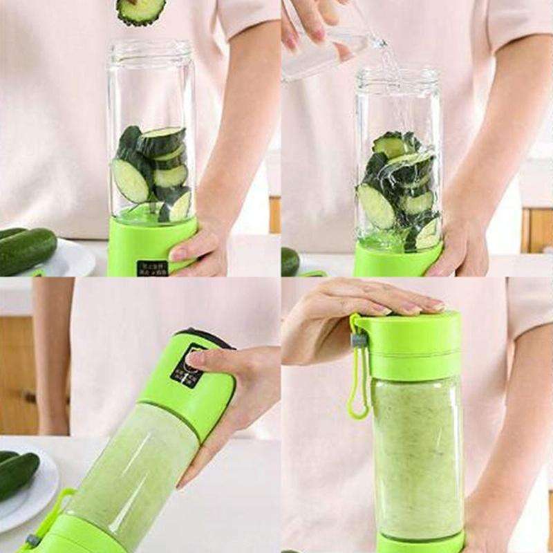 USB Rechargeable Electric Automatic Vegetable Fruit Citrus Orange Juice Maker Cup Mixer Bottle (3...