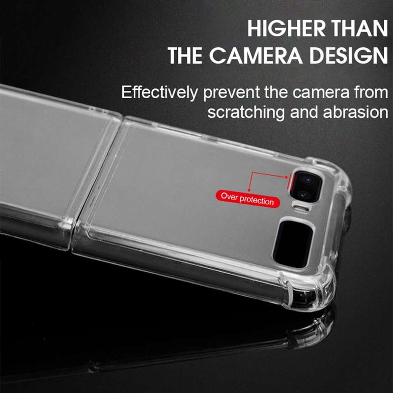 For Samsung Galaxy Z Flip / Galaxy Z Flip 5G Four-corner Airbag Shockproof Phone Case(Transparent)