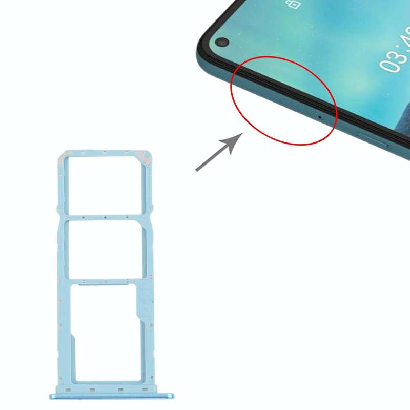 SIM Card Tray + Micro SD Card Tray for Nokia 3.4 TA-1288 TA-1285 TA-1283(Blue)