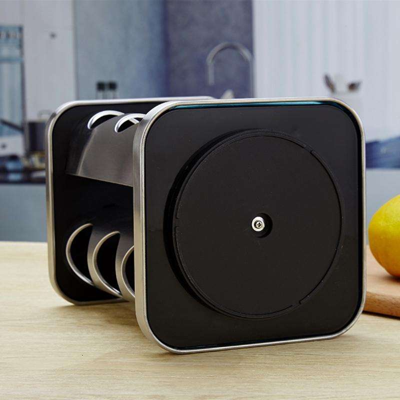 12 in 1 Stainless Steel Canister Set with Turnable Holder(Black)