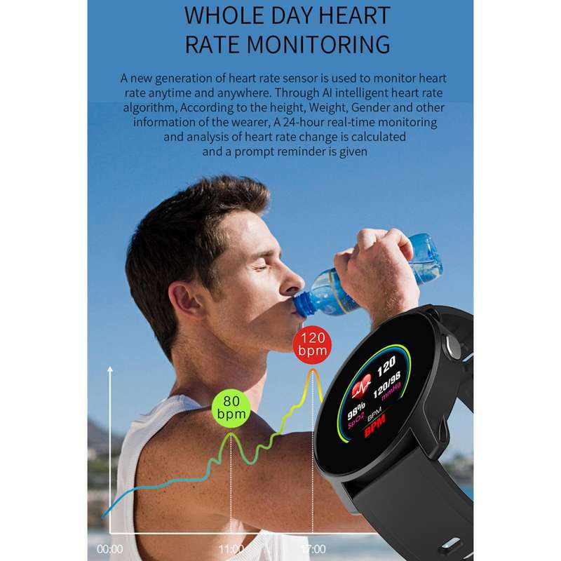 W9 Smart Sport Bracelet, Support Heart Rate Detection & Pedometer & Sedentary Reminder & Sleep Mo...