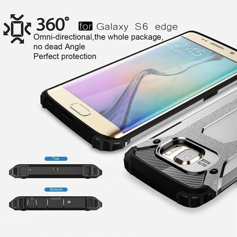 For Galaxy S6 Edge / G925 Tough Armor TPU + PC Combination Case (Grey)