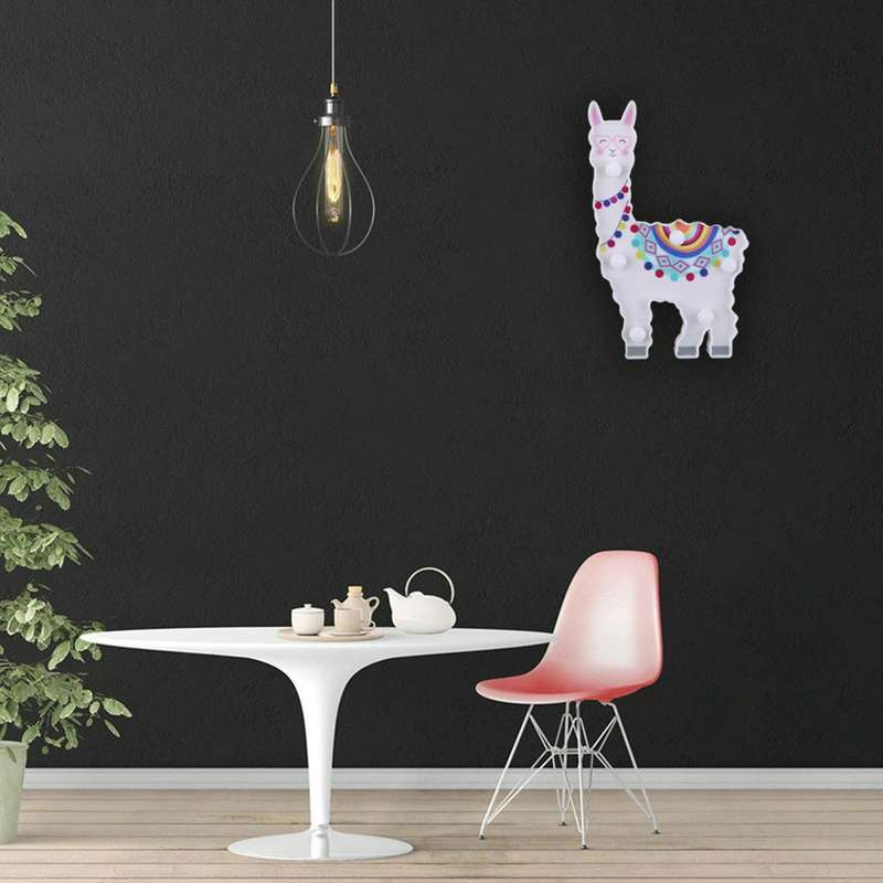 LED Painted Lantern Alpaca Night Light Holiday Decoration Room Posing Style Light(White)
