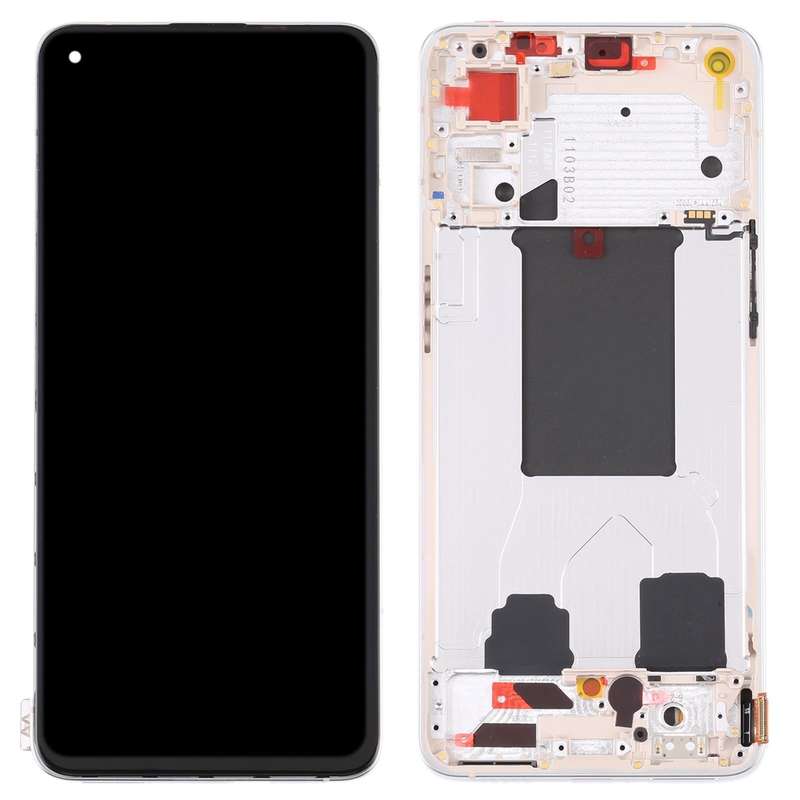 Original LCD Screen For OPPO Reno7 5G China PFJM10 Digitizer Full Assembly with Frame (Gold)