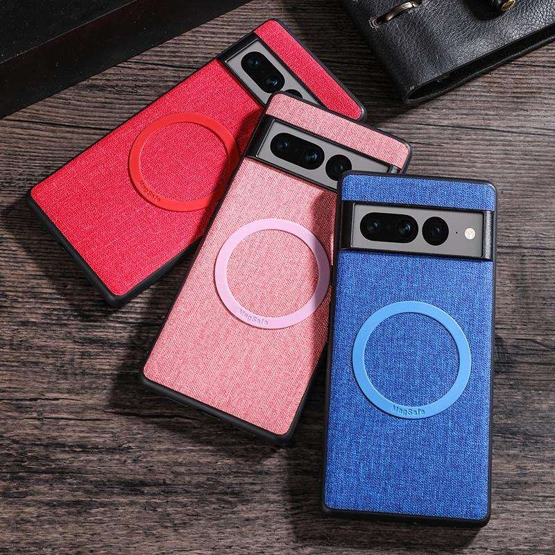 For Google Pixel 8 Pro Magsafe Magnetic Ring Cloth Texture Phone Case(Black)