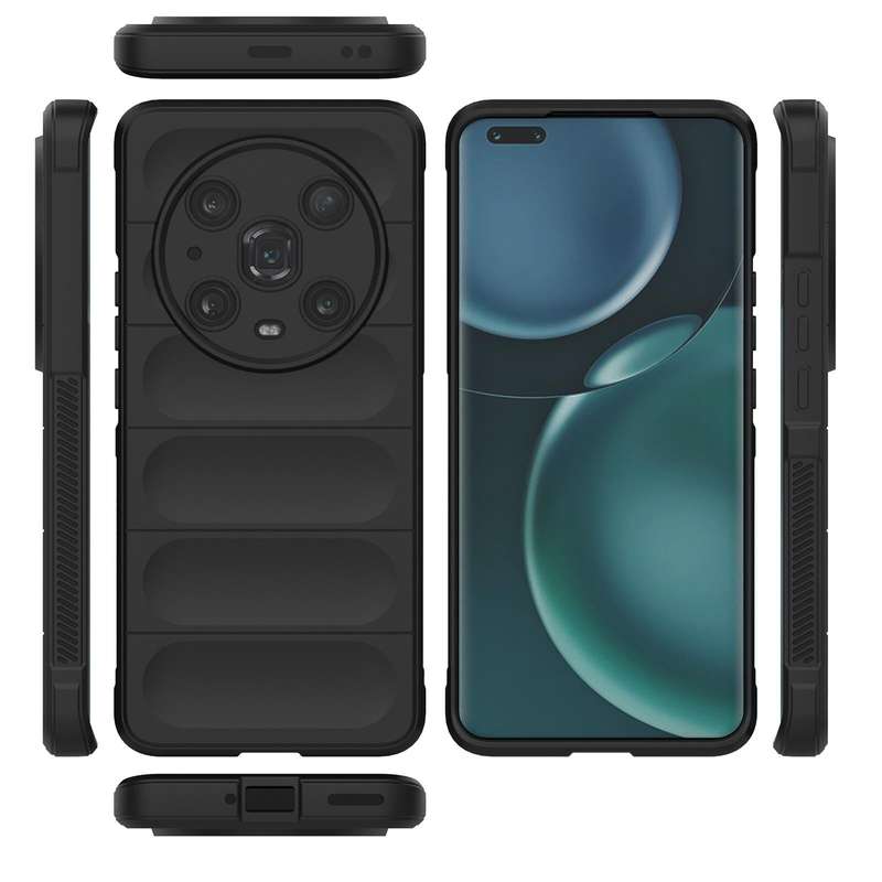 For Honor Magic4 Pro Magic Shield TPU + Flannel Phone Case(Dark Grey)