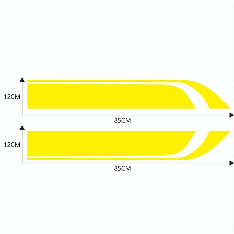 D-711 Stripe Pattern Car Modified Hood Decorative Sticker(Yellow)