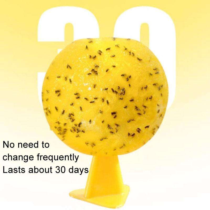 8cm Fruit Fly Balls for Indoor Use Insect Trap Sticky Insect Balls(Yellow With Base+Double-side G...