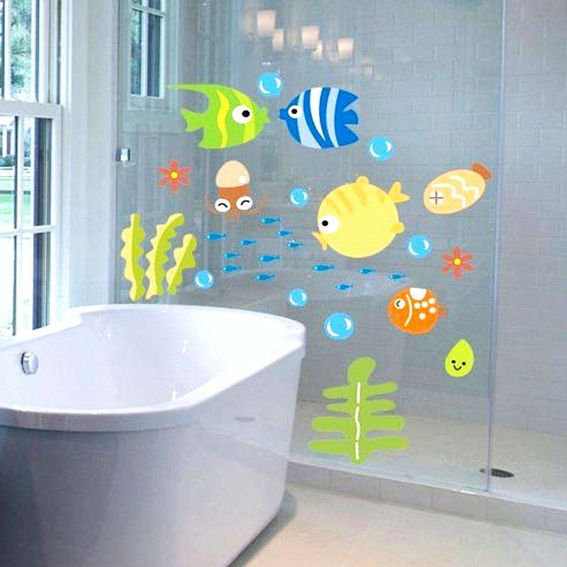 Kindergarten Cartoon Marine Animal Decoration Waterproof Baby Room Bathroom Wall Sticker