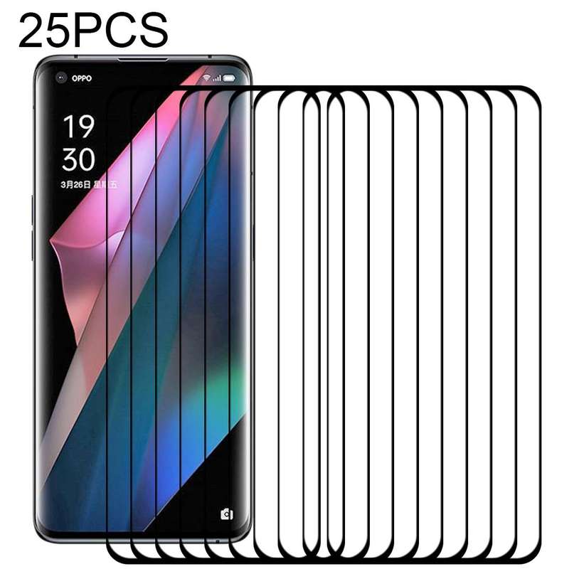 For OPPO Find X3 Pro 25 PCS 3D Curved Edge Full Screen Tempered Glass Film(Black)