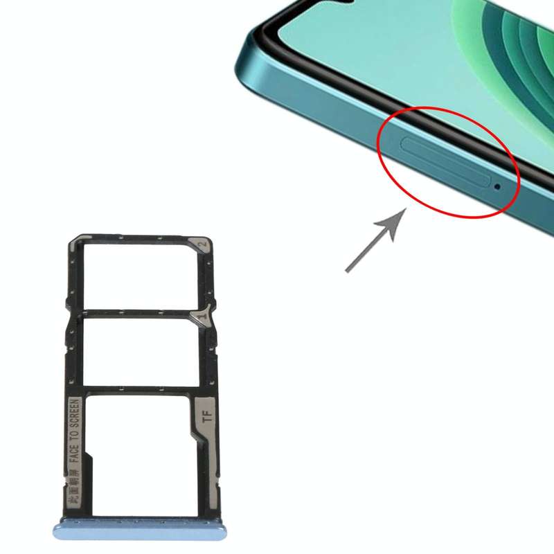 SIM Card Tray + SIM Card Tray + Micro SD Card Tray For Xiaomi Redmi Note 11E (Blue)