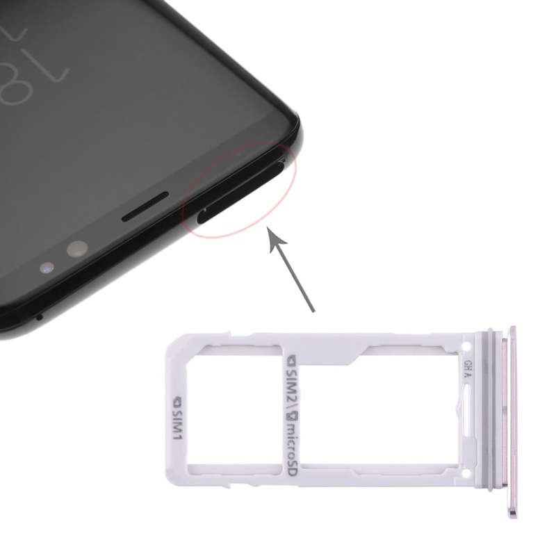 For Galaxy S8 / S8+ 2 SIM Card Tray / Micro SD Card Tray (Pink)