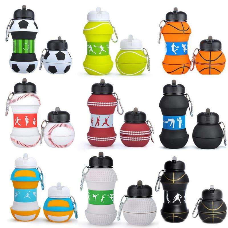 Outdoor Sports Anti-fall Water Bottle Portable Leak-proof Silicone Folding Cup, Shape: Cricket(55...