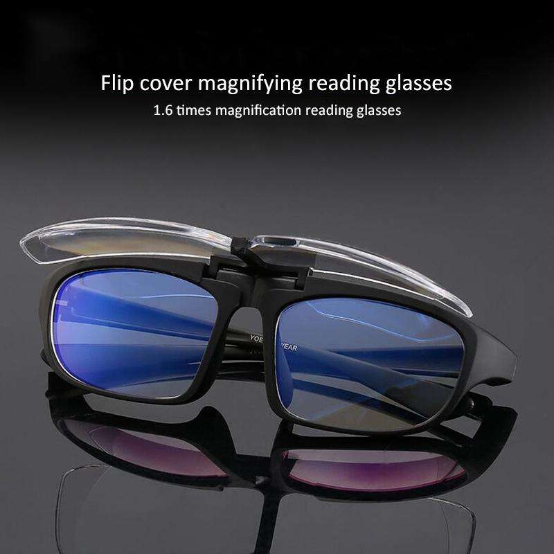 Double Lens Magnifier Presbyopic Glasses Goggles 1.6 times + 250 Degrees with Turn-up Dual-purpos...