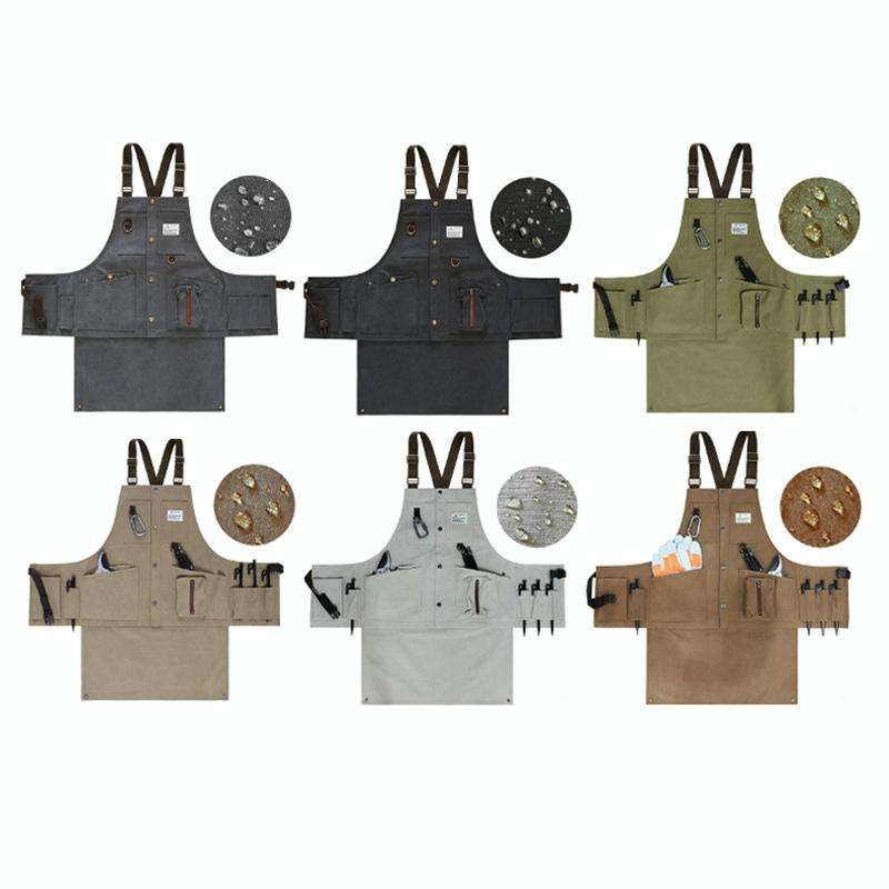Canvas Electric Craftsmen Multi Pocket Tool Apron(Khaki)