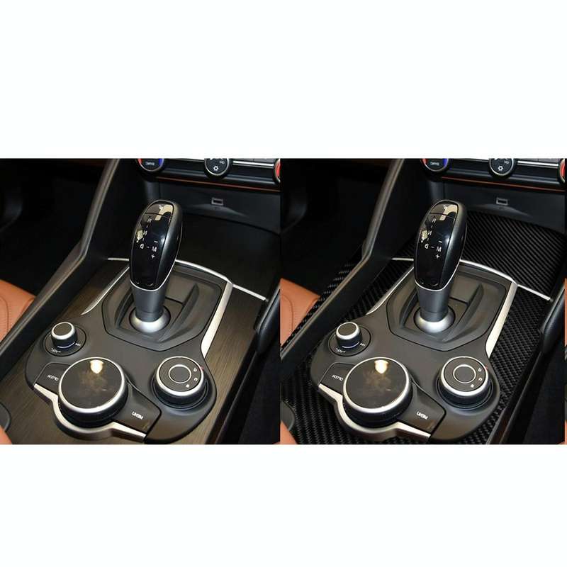 3 in 1 Car Carbon Fiber Gear Frame Panel Decorative Sticker for Alfa Romeo Giulia 2017-2019, Righ...