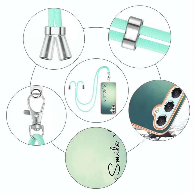 For Samsung Galaxy A25 5G / A24 Electroplating Dual-side IMD Phone Case with Lanyard(Smile)