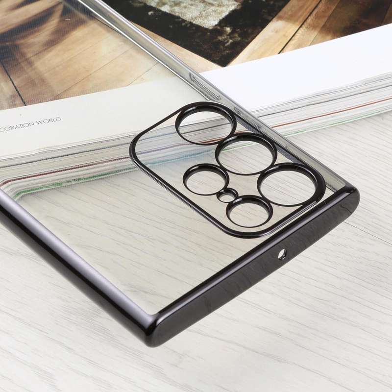 For Samsung Galaxy S22 Ultra 5G SULADA Elastic Silicone Edge + TPU Phone Case(Black)