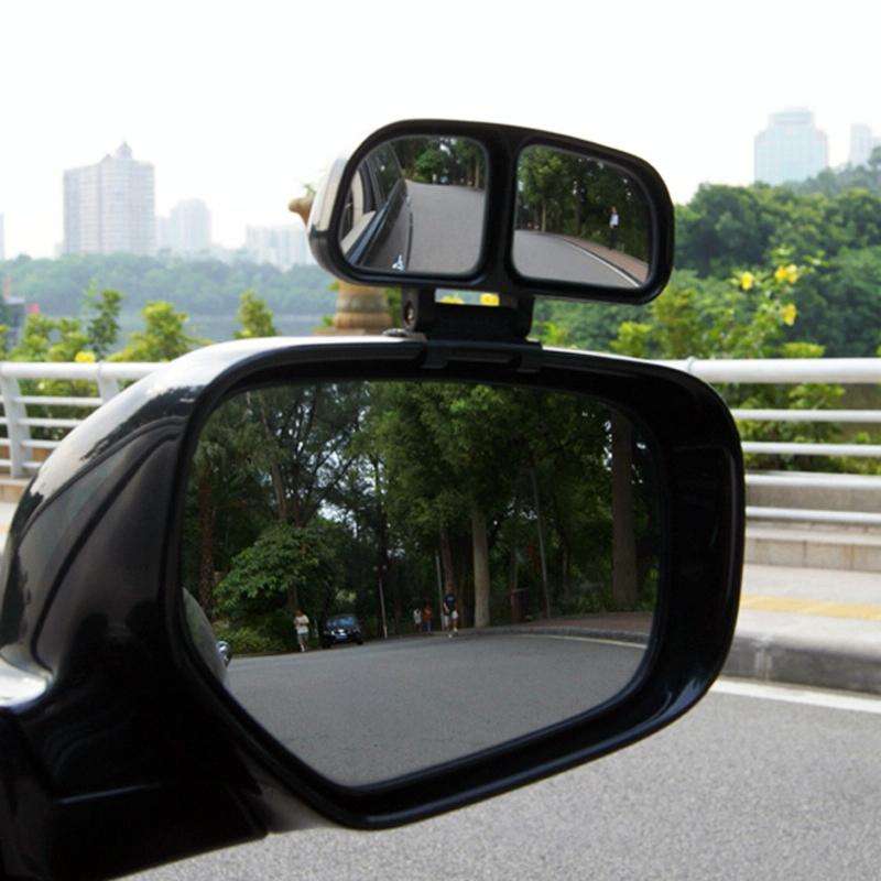 Right Side Rear View Blind Spot Mirror Universal adjustable Wide Angle Auxiliary Mirror(Black)