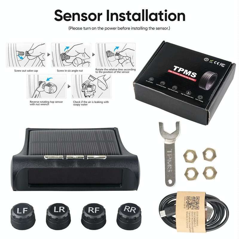 T1 Vehicle-mounted Solar Wireless Tire Pressure Monitoring System General-purpose Vehicle Tire Pr...