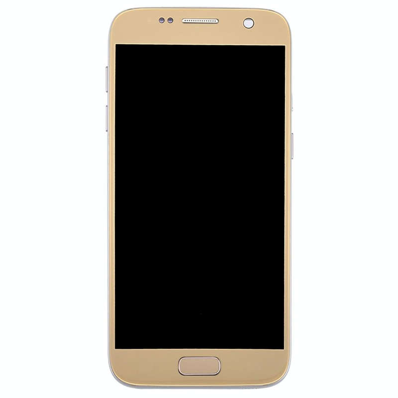 OLED LCD Screen for Galaxy S7 / G930V Digitizer Full Assembly with Frame (Gold)