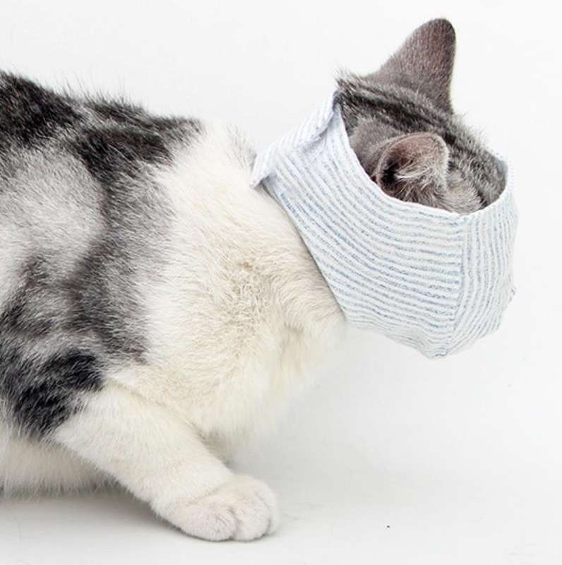 Cat Face Mask Pet Anti-Bite Anti-Licking Reathable Face Mask, Specification: M(Blindfold)