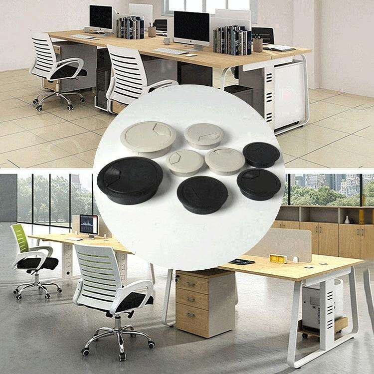 20 PCS ABS Plastic Round Cable Box Computer Desk Cable Hole Cover, Specification: 53mm (White)