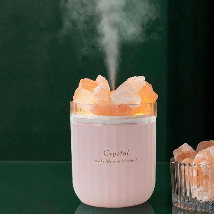 A07 Crystal Salt Humidifier USB Charging Home Aromatherapy Humidifier(Pink)