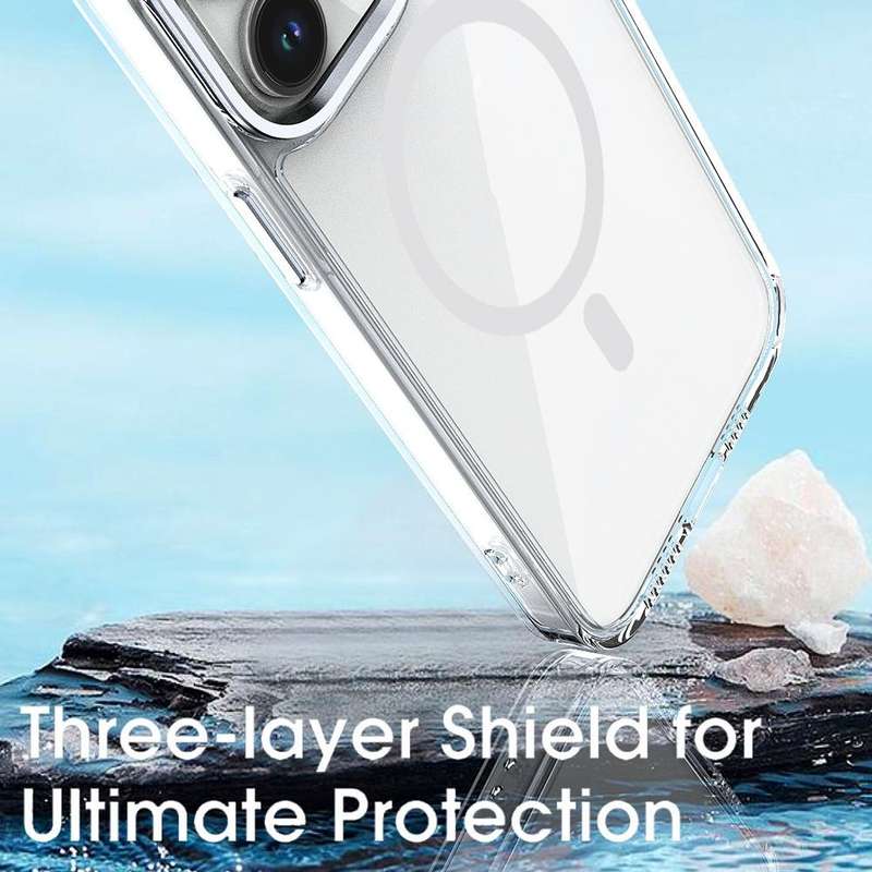 For iPhone XS / X MagSafe Magnetic Clear Phone Case(Sierra Blue)