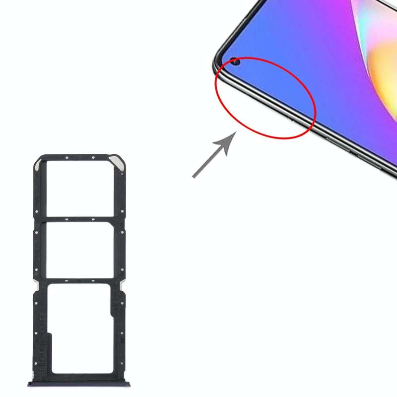 For OPPO Reno5 Lite / Reno5 F / A94 4G SIM Card Tray + SIM Card Tray + Micro SD Card Tray (Purple)