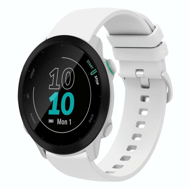 For Garmin Forerunner 55 20mm Solid Color Soft Silicone Watch Band(White)